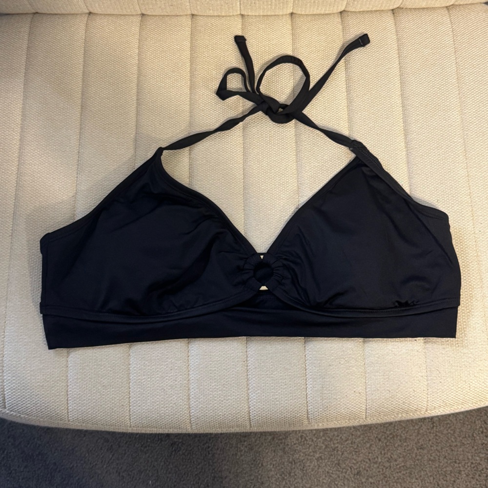Women’s Kona Sol Black Halter Keyhole Bikini Top: XL